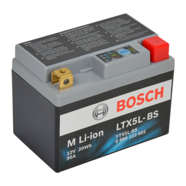 Bosch MC lithium batteri LTX5L-BS 12volt 1,6Ah +pol til højre